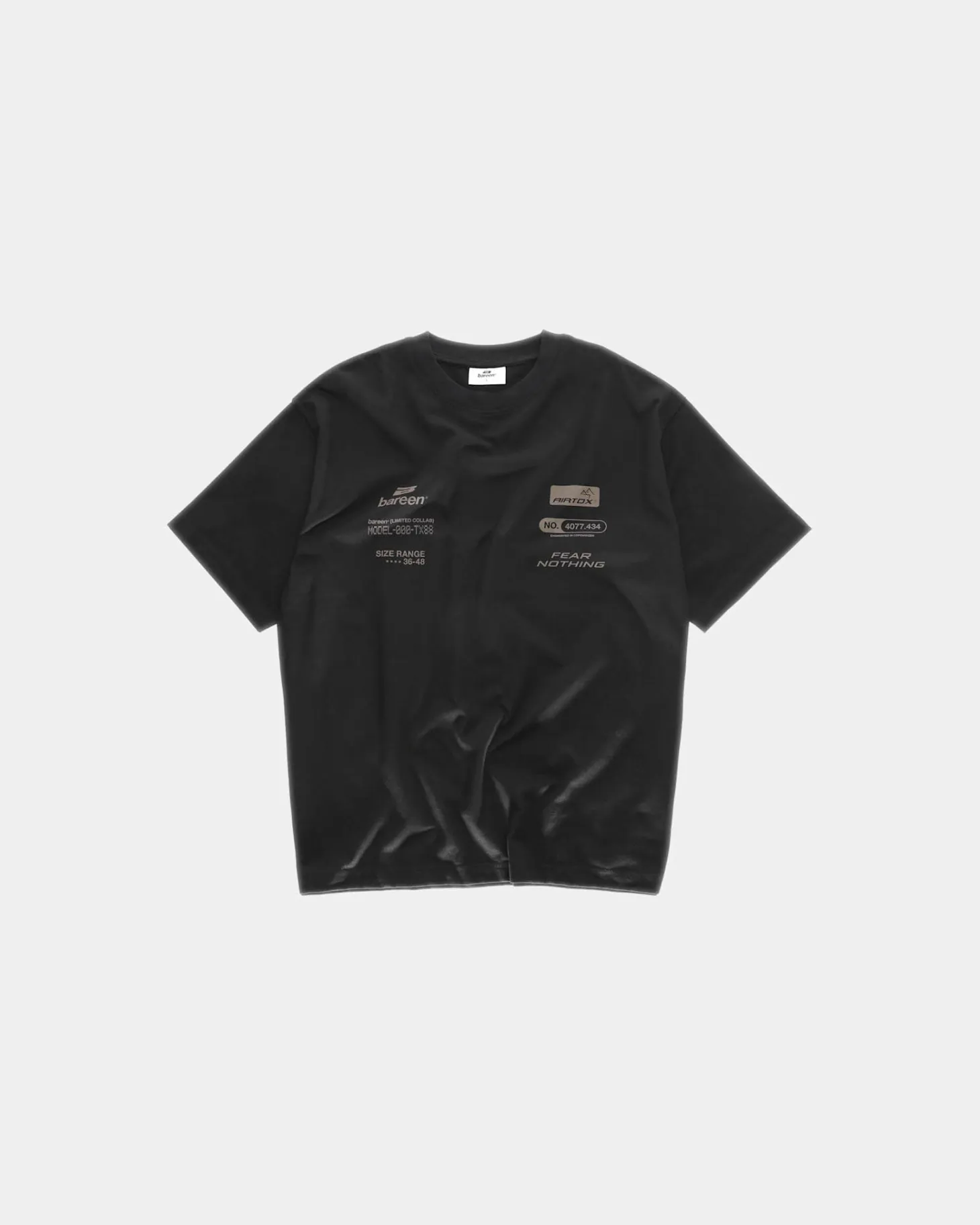 Bareen x Airtox - Fear Nothing Box Fit T-shirt, Men - Black