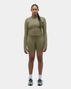 Bella Long Sleeve Full Zip, Women - Stone Gray