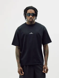 Box Fit Athletic Logo Tee, Men - Black