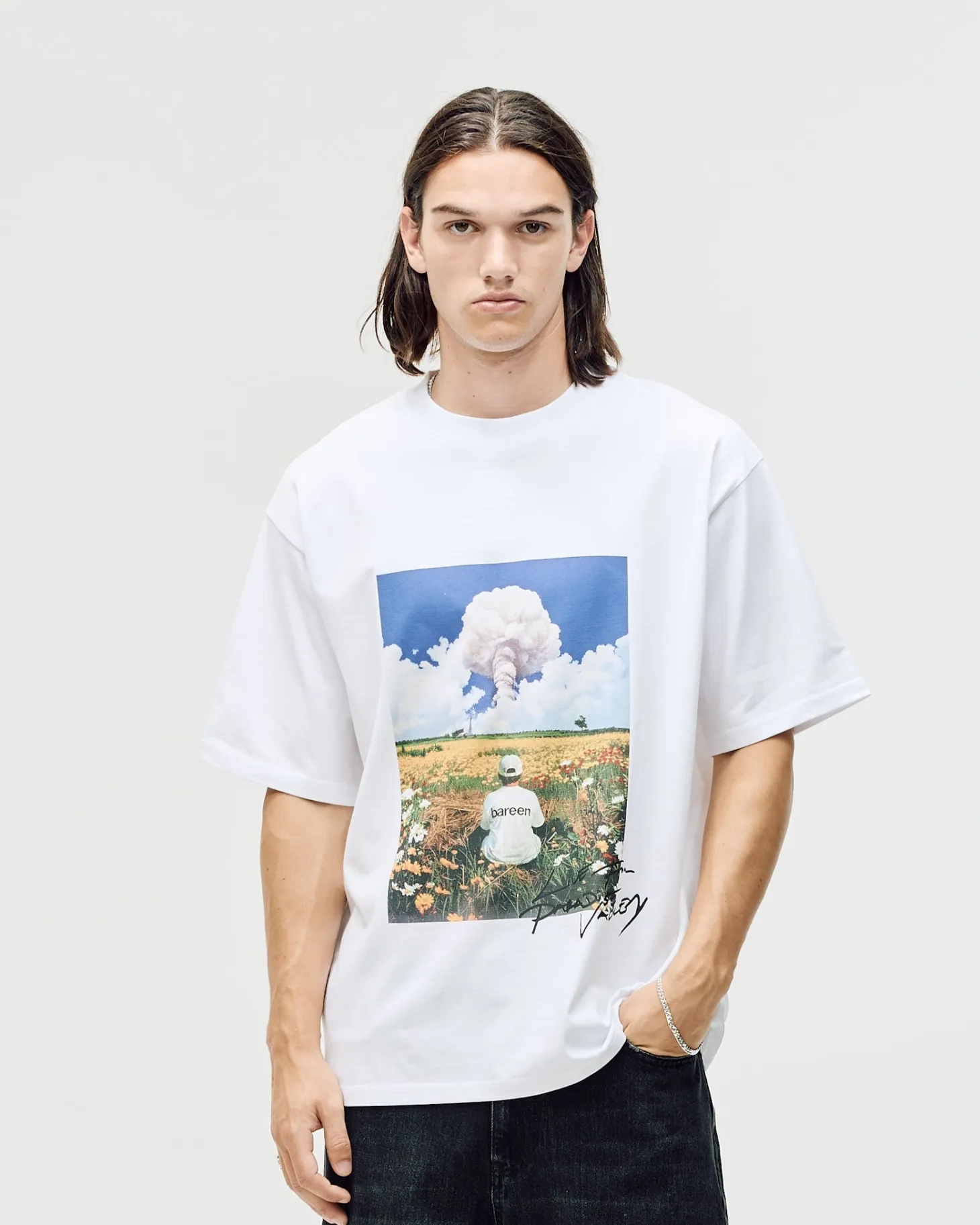 Box Fit T-shirt, Men - Field - White