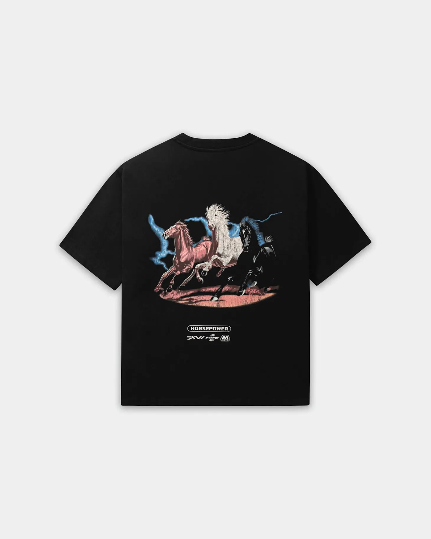 Box Fit T-shirt, Men - Horsepower - Black