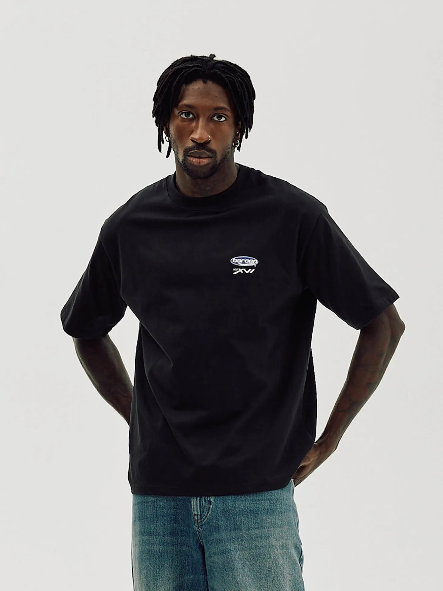 Box Fit T-shirt, Men - Moto - Black