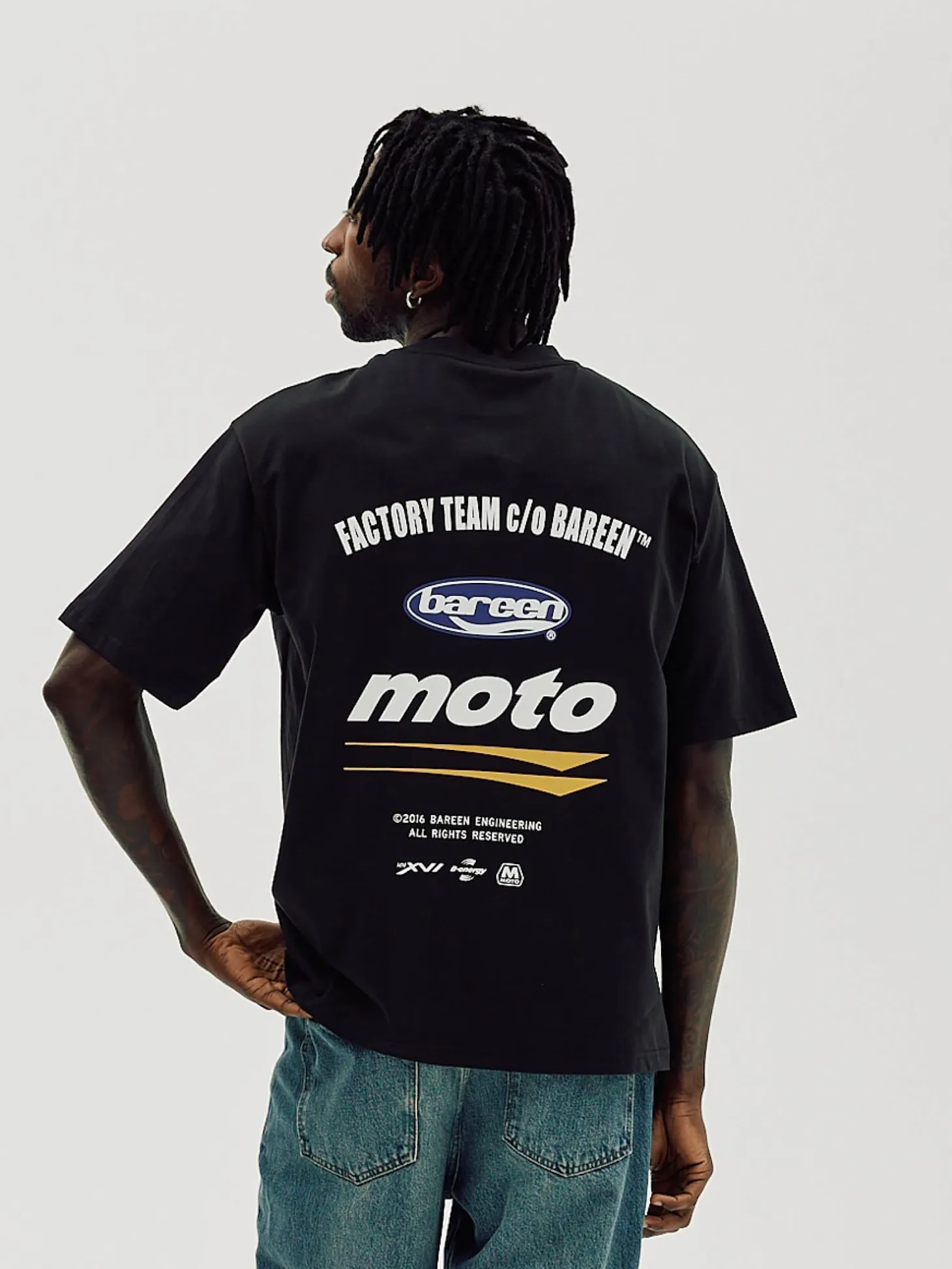 Box Fit T-shirt, Men - Moto - Black