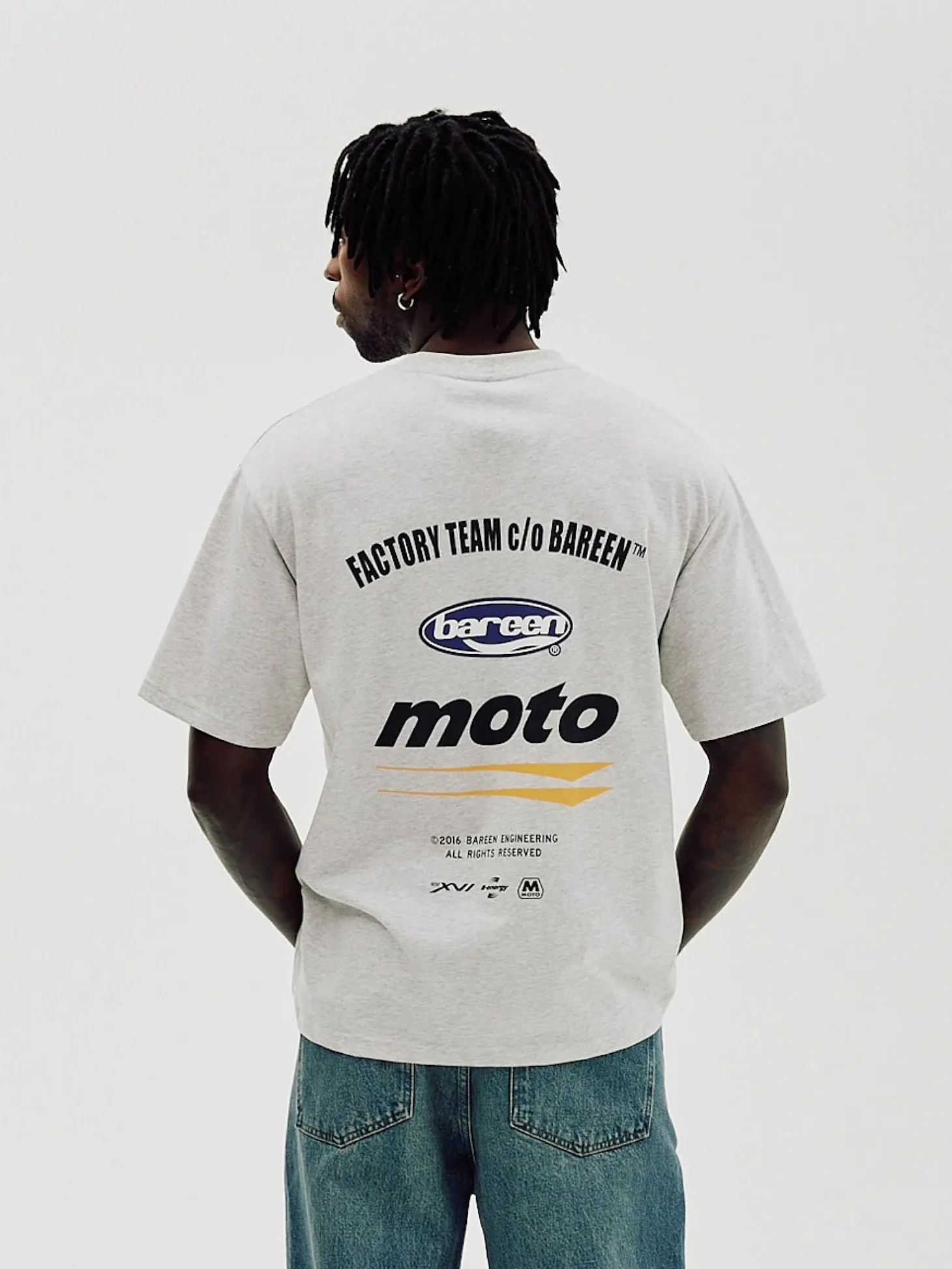 Box Fit T-shirt, Men - Moto - Cloudy Grey