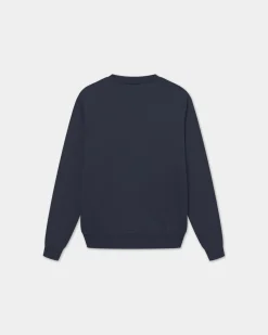 Classic Crewneck, Men - Embroidered Logo - Navy Blue