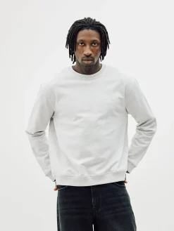 Classic Crewneck, Men - Embroidered Logo - Cloudy Grey