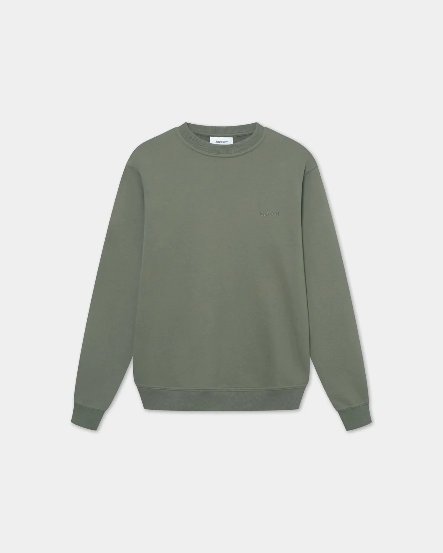 Classic Crewneck, Men - Embroidered Logo - Olive Green