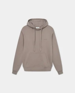 Classic Hoodie, Men - Embroidered Logo - Mocha