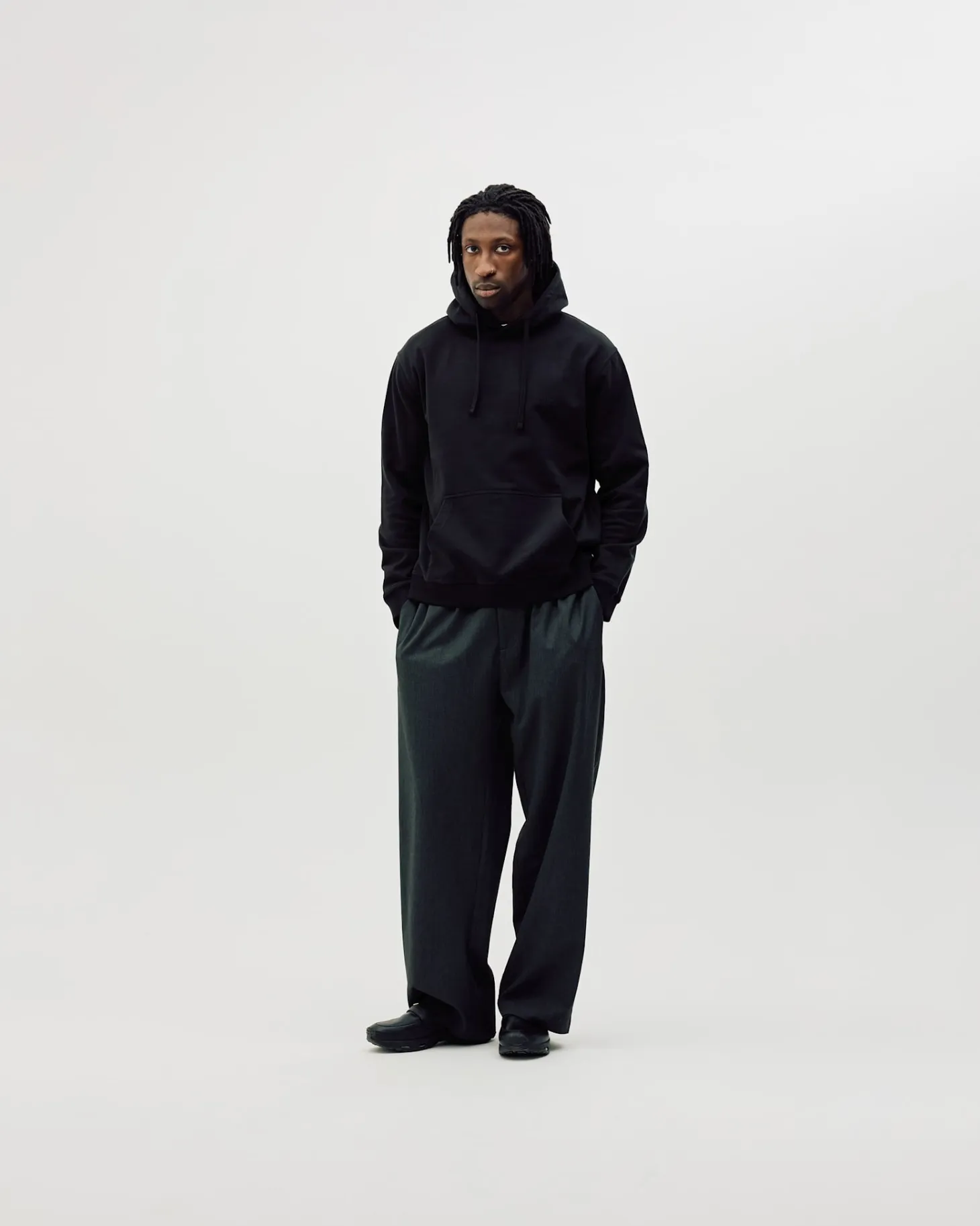 Classic Hoodie, Men - Embroidered Logo - Black