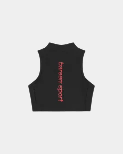 Cropped Half-Zip Top, women - Training Tour - Black