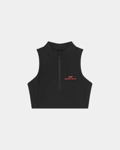 Cropped Half-Zip Top, women - Training Tour - Black