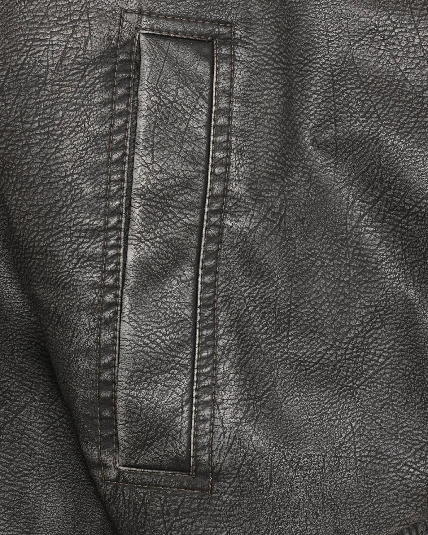 Faux Leather Bomber Jacket, Women - Vintage Black