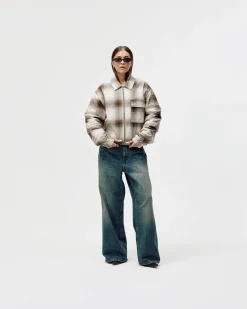 Flannel Jacket, Women - Brown Check