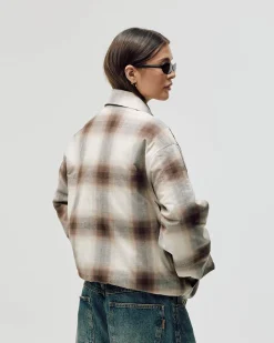 Flannel Jacket, Women - Brown Check