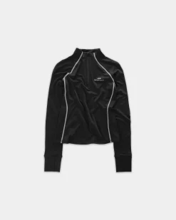 Half-Zip Midlayer Top, women - Black