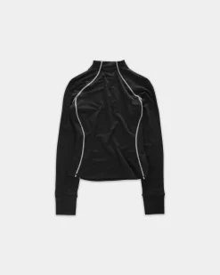 Half-Zip Midlayer Top, women - Black