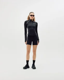 Half-Zip Midlayer Top, women - Black