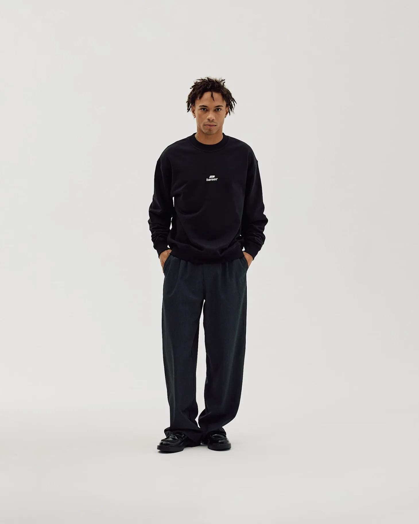 Logo Oversize Crewneck, Men - Black