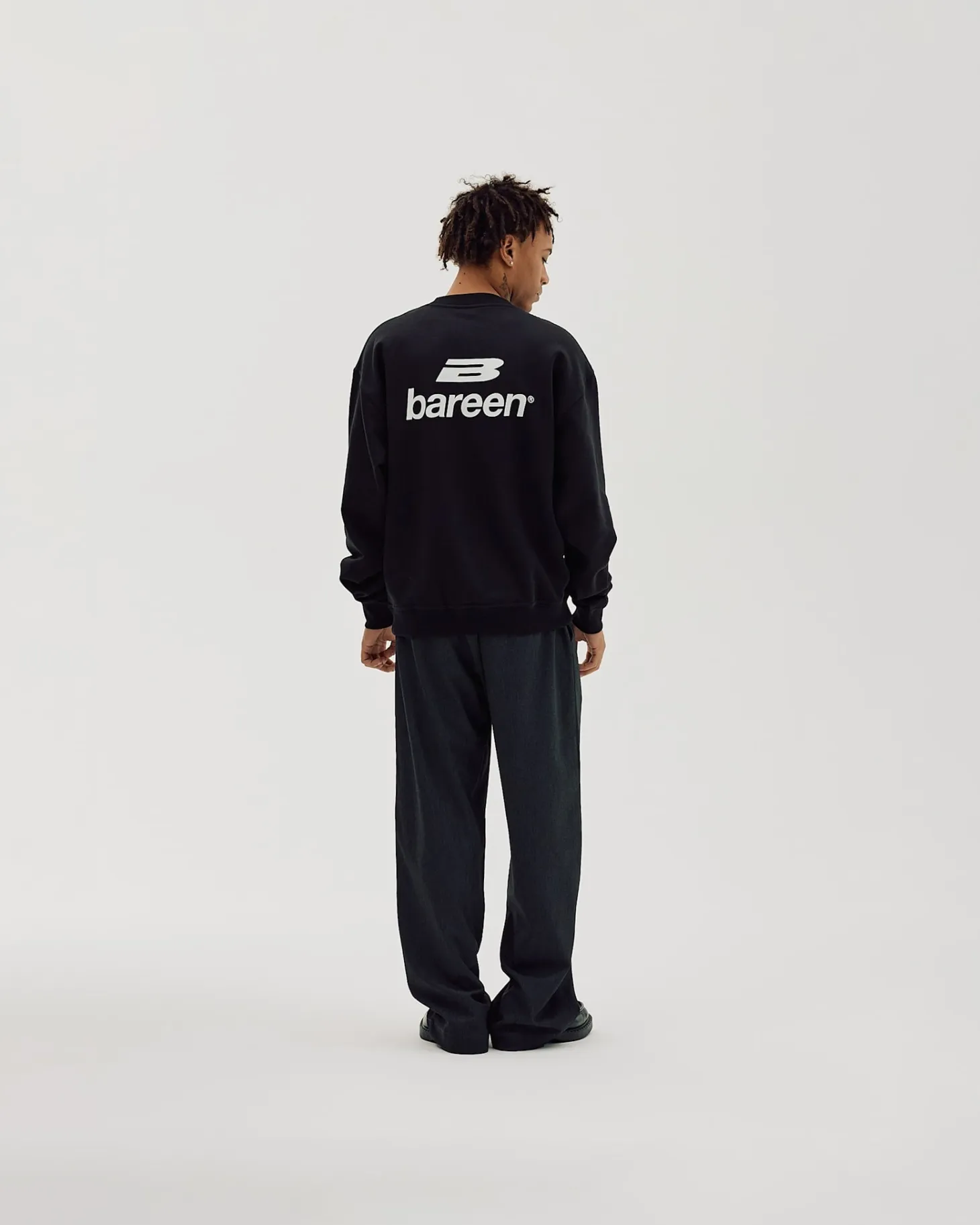 Logo Oversize Crewneck, Men - Black