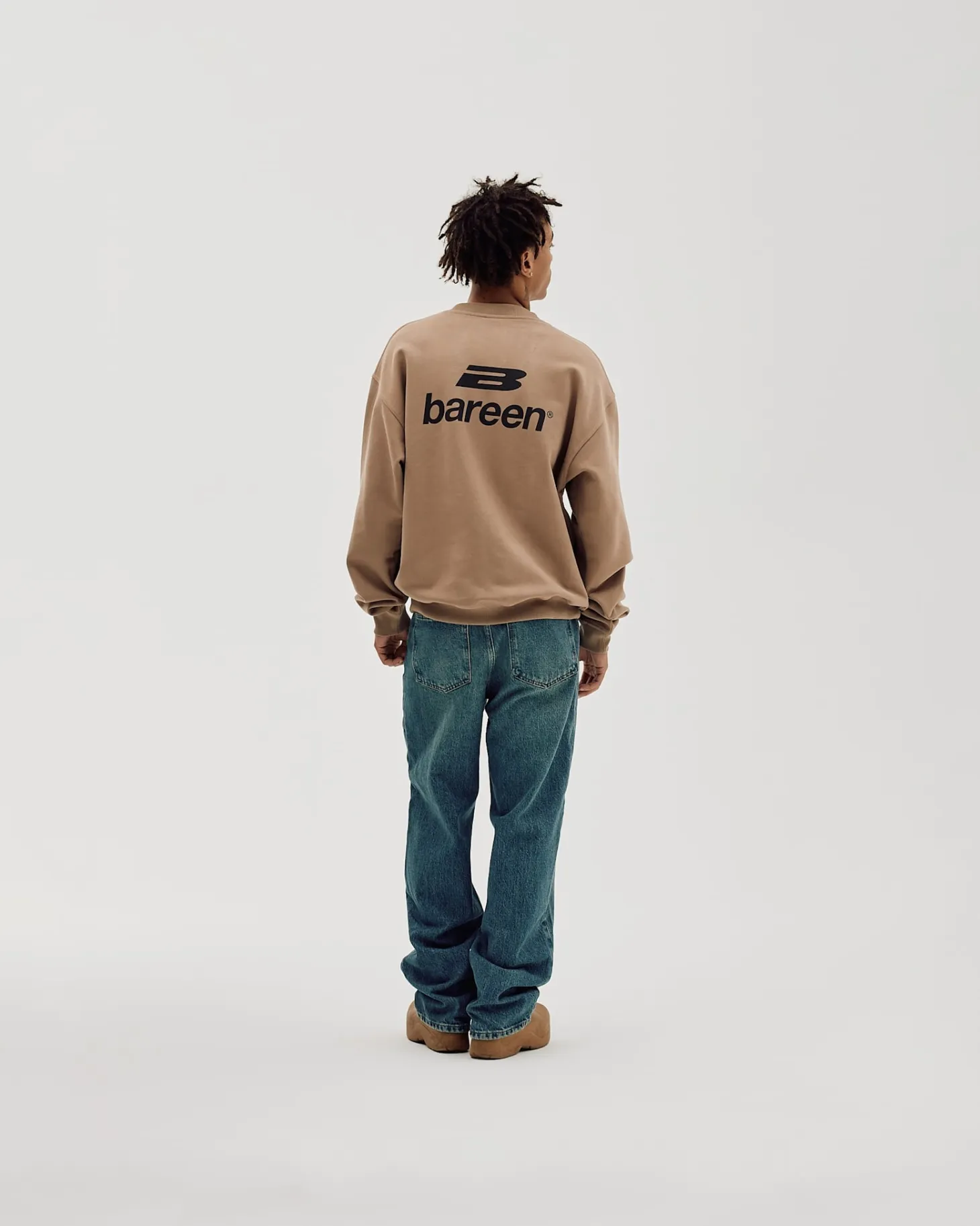 Logo Oversize Crewneck, Men - Mocha
