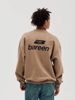 Logo Oversize Crewneck, Men - Mocha