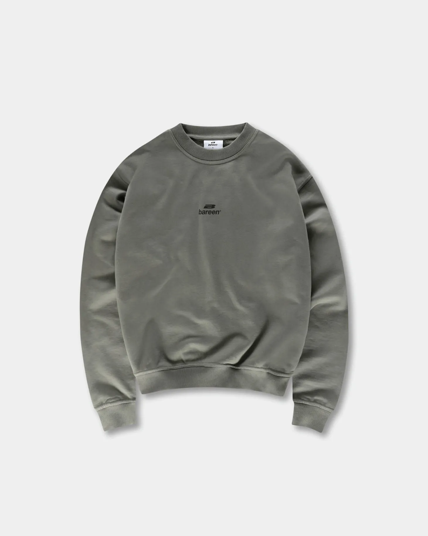 Logo Oversize Crewneck, Men - Stone Grey