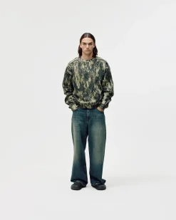 Logo Oversized Crewneck, Men - Camo
