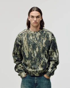 Logo Oversized Crewneck, Men - Camo