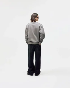 Logo Oversized Crewneck, Men - Dark Grey