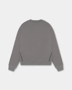 Logo Oversized Crewneck, Men - Dark Grey