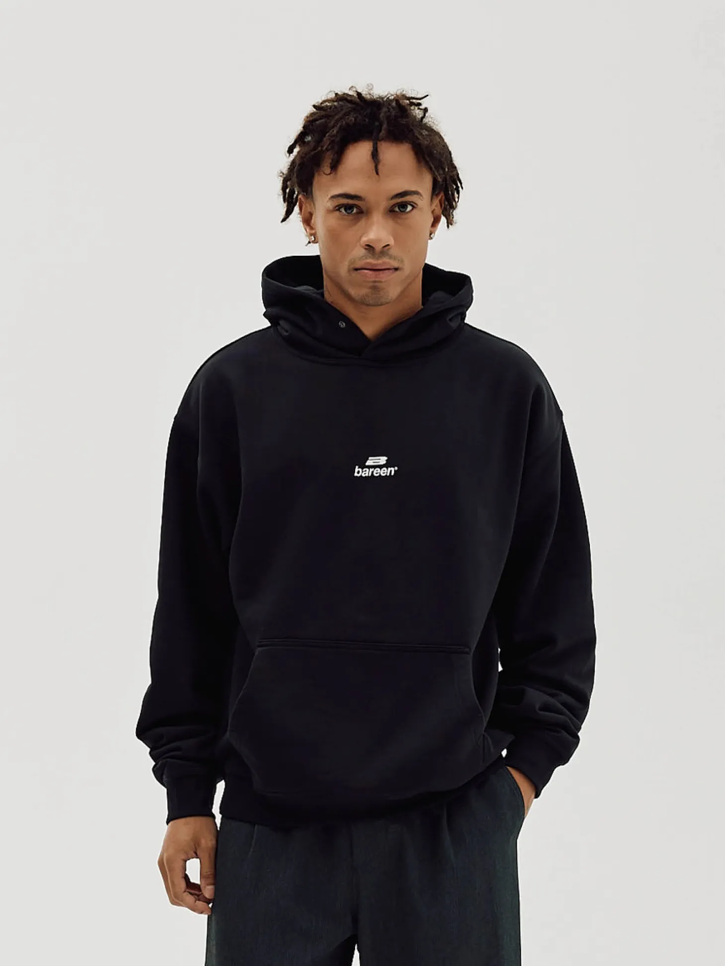 Logo Oversize Hoodie, Men - Black