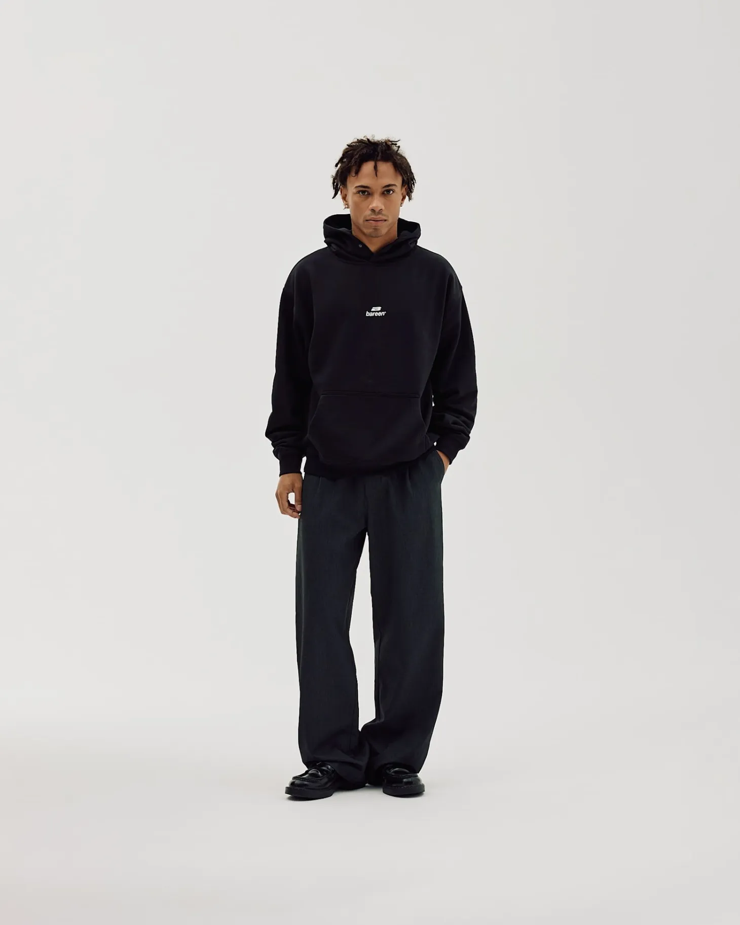Logo Oversize Hoodie, Men - Black
