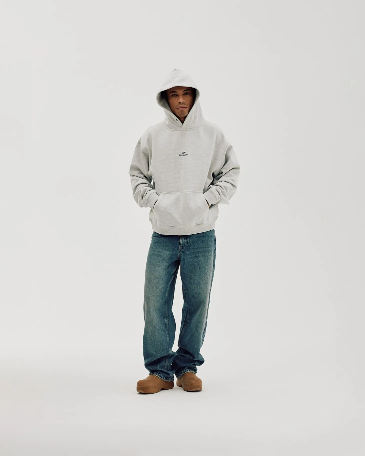 Logo Oversize Hoodie, Men - Cloudy Grey