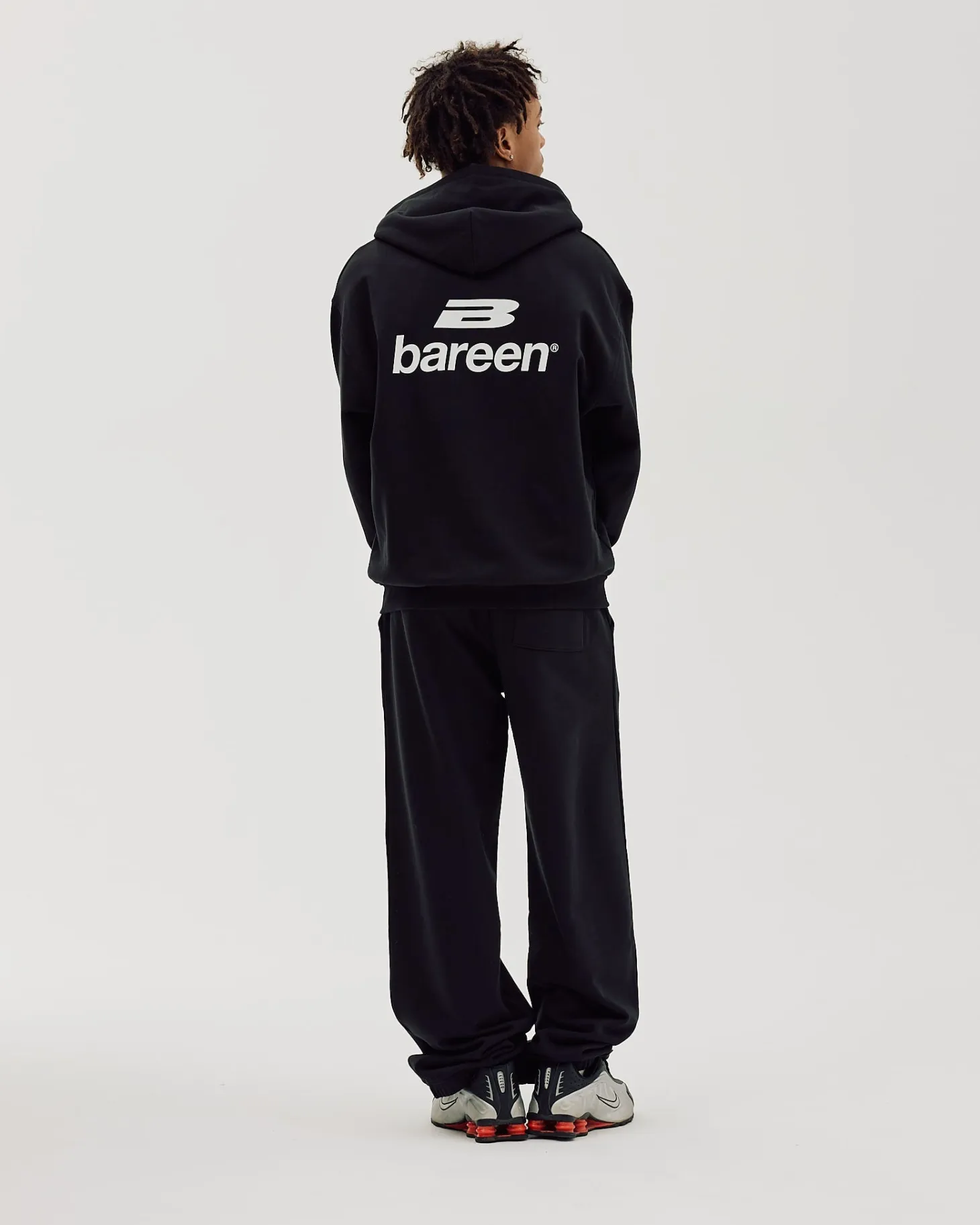 Logo Oversize Zip Hoodie, Men - Black