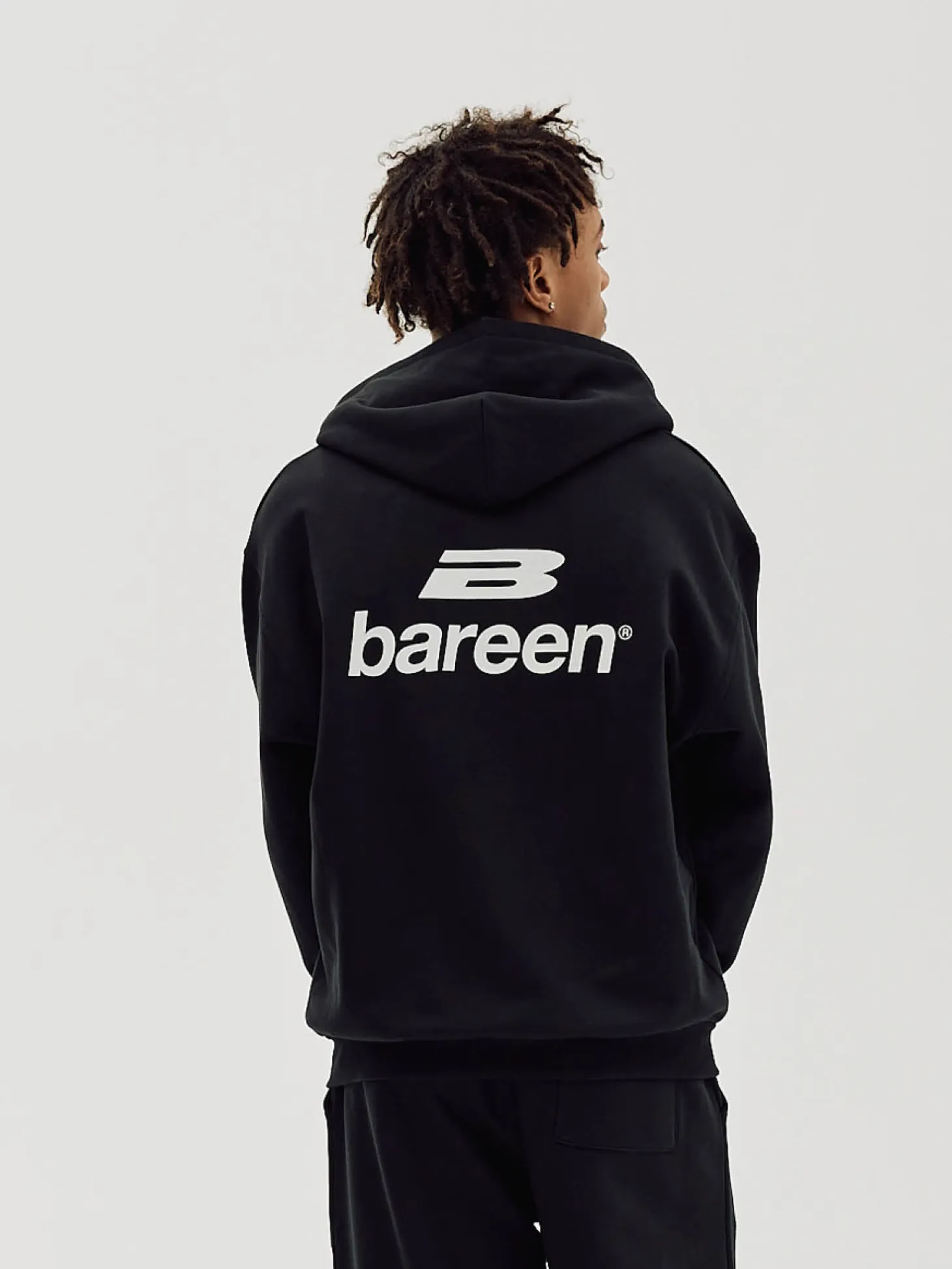Logo Oversize Zip Hoodie, Men - Black
