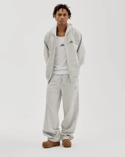 Logo Oversize Zip Hoodie, Men - Cloudy Grey