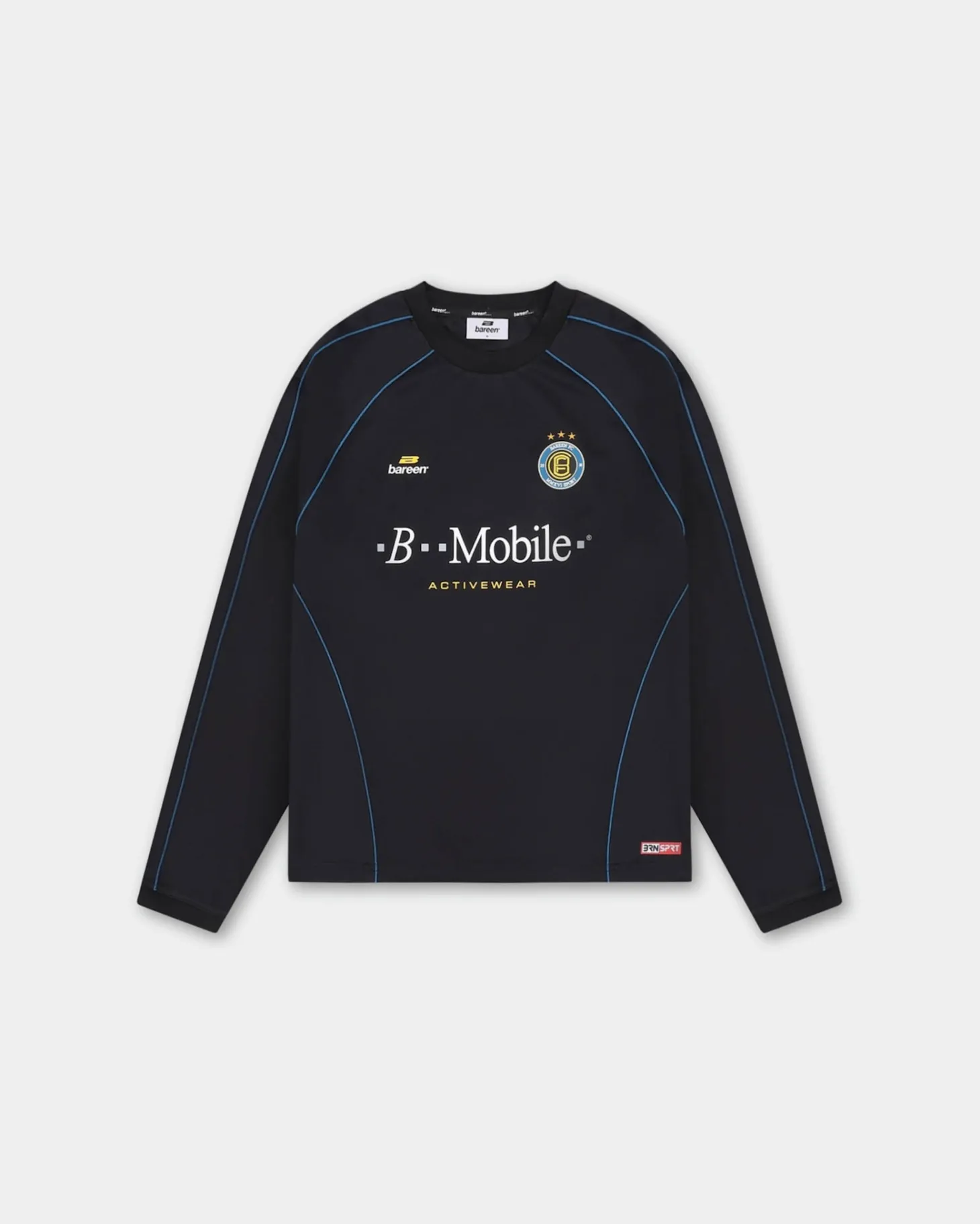 Long Sleeve Football Jersey, Men - Black