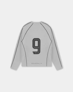 Long Sleeve Football Jersey, Men - Grey