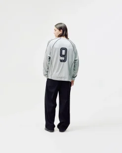 Long Sleeve Football Jersey, Men - Grey