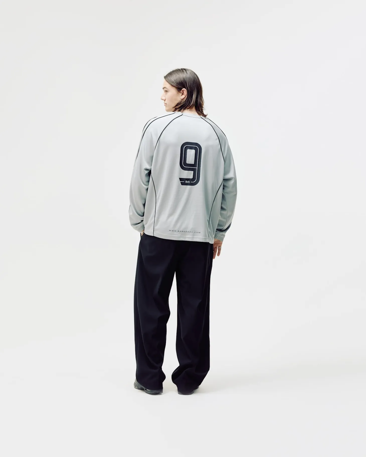Long Sleeve Football Jersey, Men - Grey