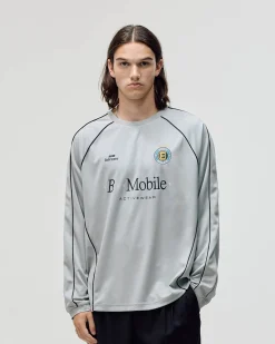 Long Sleeve Football Jersey, Men - Grey