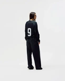 Long Sleeve Football Jersey, Women - Black