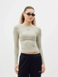 Long Sleeve Stretch Tee, Women - Clay