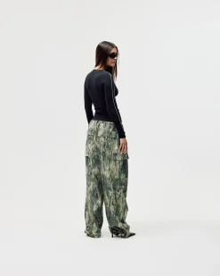 Loose Fit Cargo Trousers, Women - Camo