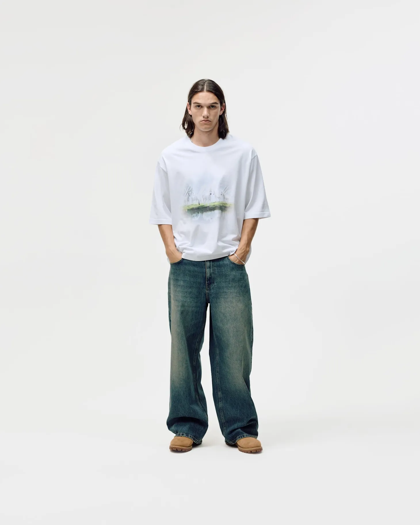 Oversized Box Fit, Men - Paradise Valley - White