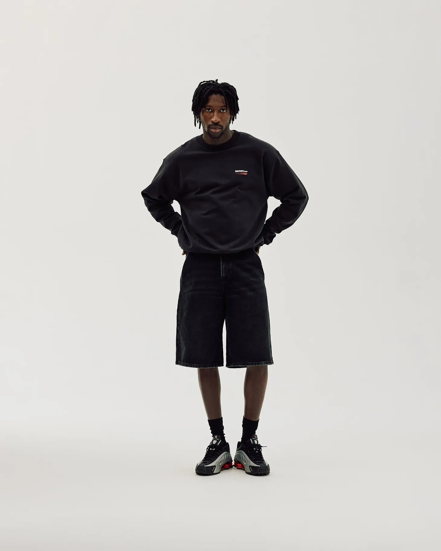 Oversized Crewneck, Men - Moto - Black