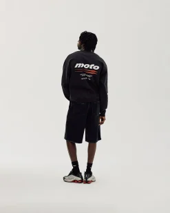 Oversized Crewneck, Men - Moto - Black