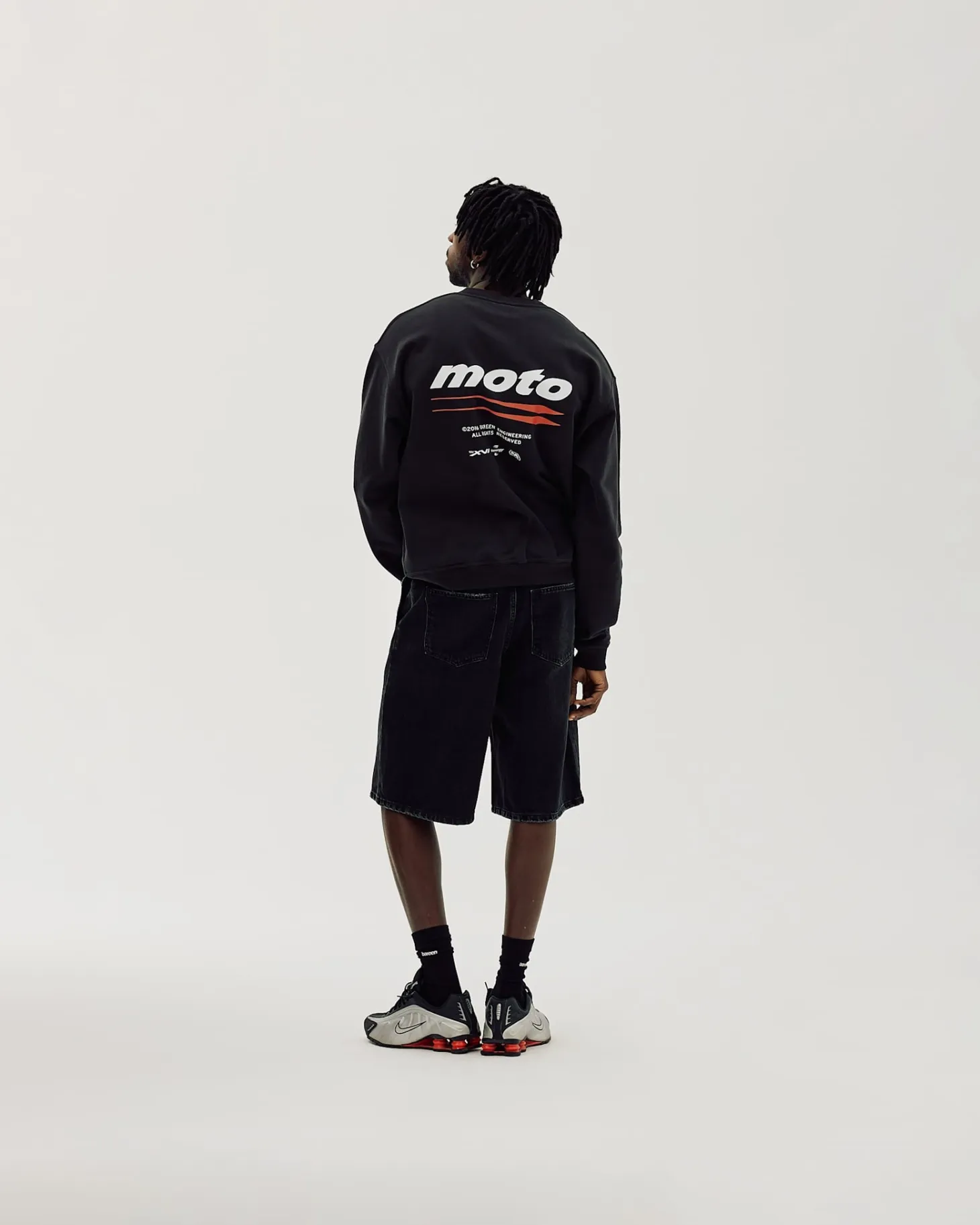 Oversized Crewneck, Men - Moto - Black