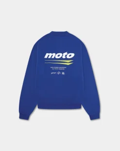 Oversized Crewneck, Men - Moto - Cobalt Blue
