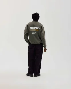 Oversized Crewneck, Men - Moto - Stone Grey